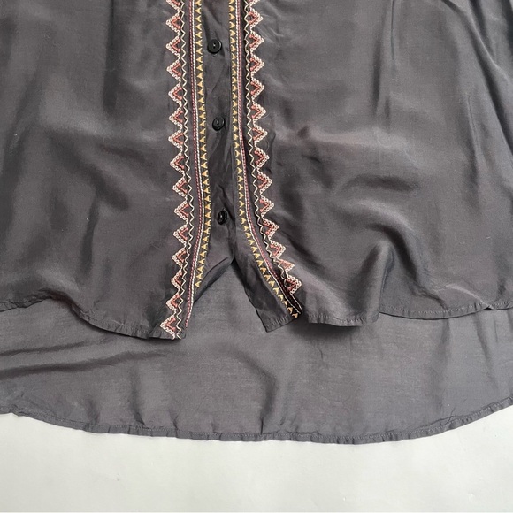 JOHNNY WAS CALME silk blend embroidered oversized button down - Picture 9 of 9